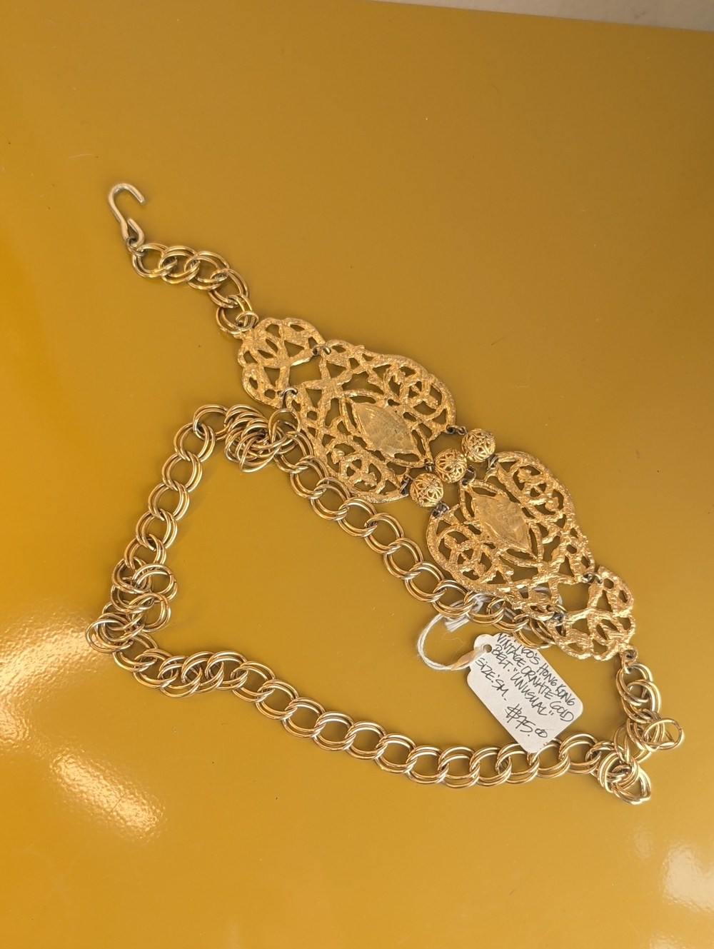 Gold Filigree Link Belt - Women Jewelry